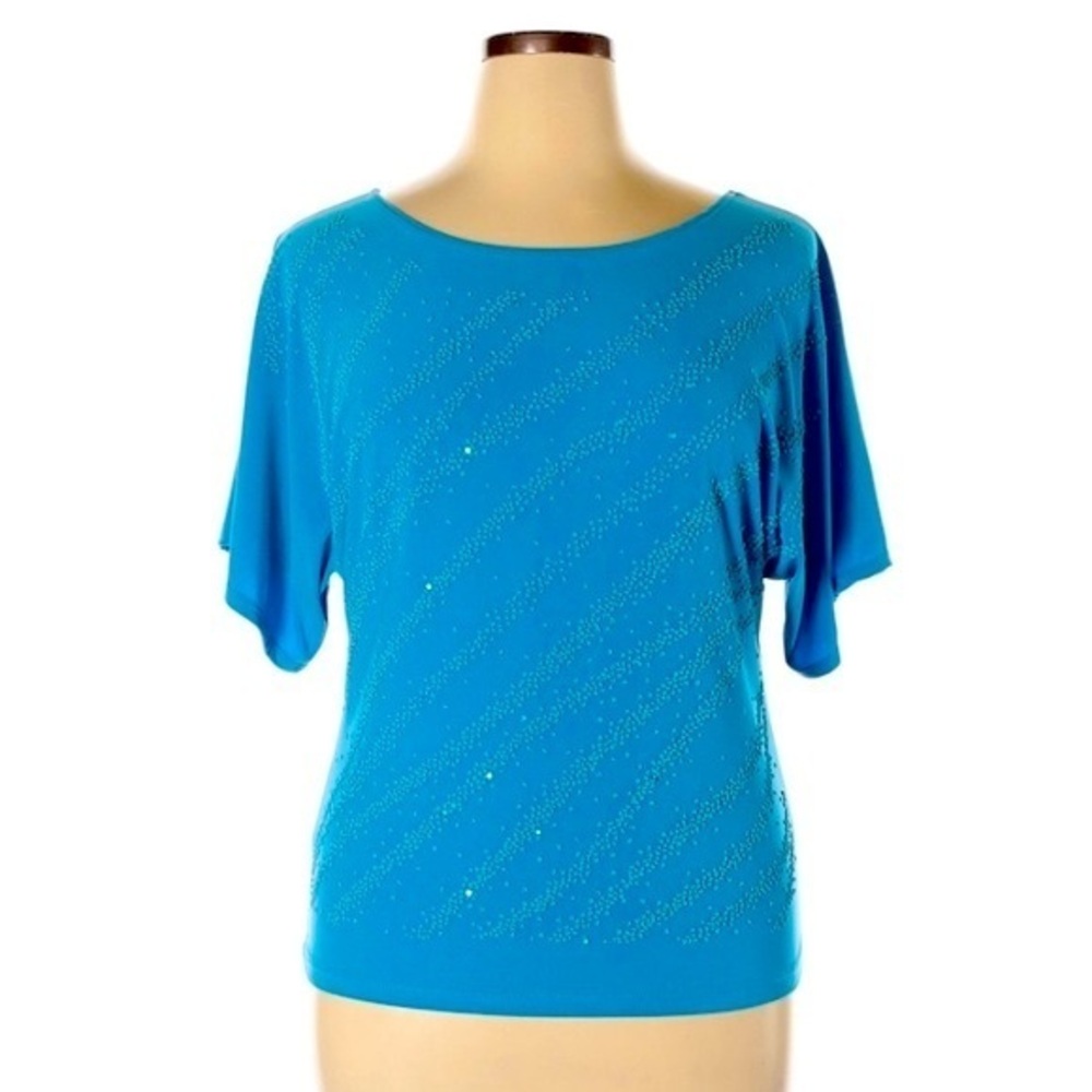 Bleeder & McDougal sz XL blue short sleeve blouse